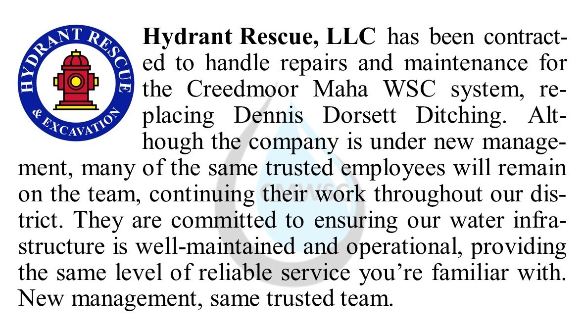 Image of Hydrant Rescue LLC logo and notice